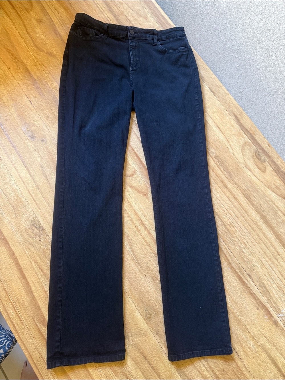 NYDJ Marilyn Black Straight Leg Denim Jeans
